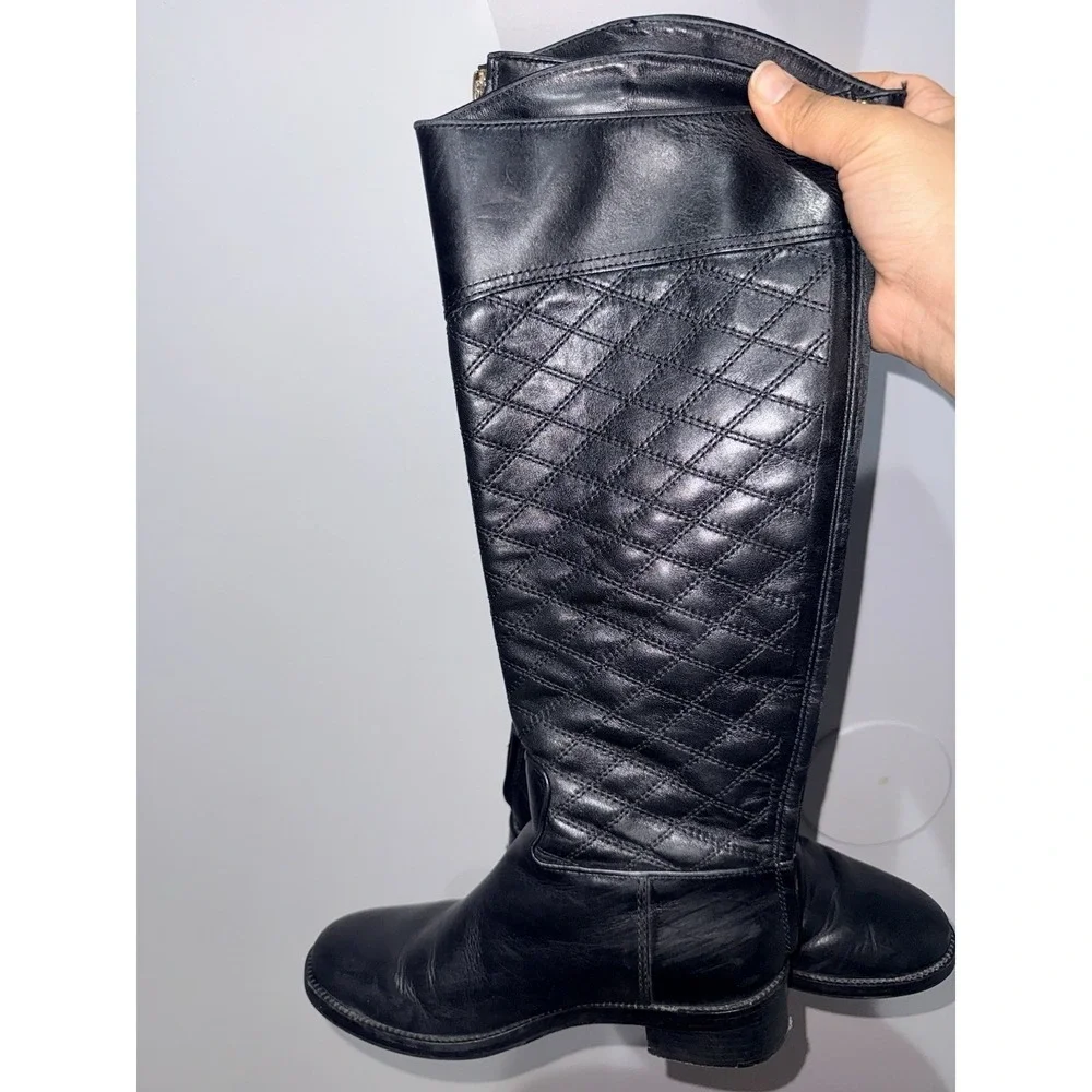 Tory Burch Claremont Quilted Black‎ High Boot Women's Size 6.5 M Designer